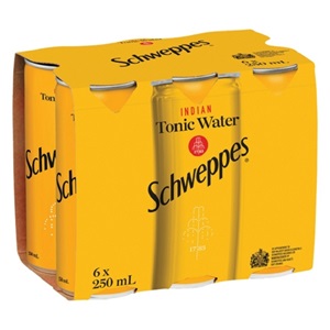 Picture of Schweppes Tonic 6pack Cans 250ml