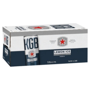Picture of KGB 7% Lemon Ice Vodka Premix 18pk Cans 250ml